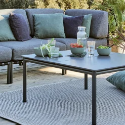 Table Basse Exterieur*alinea Table basse de jardin carrée en aluminium - Gris