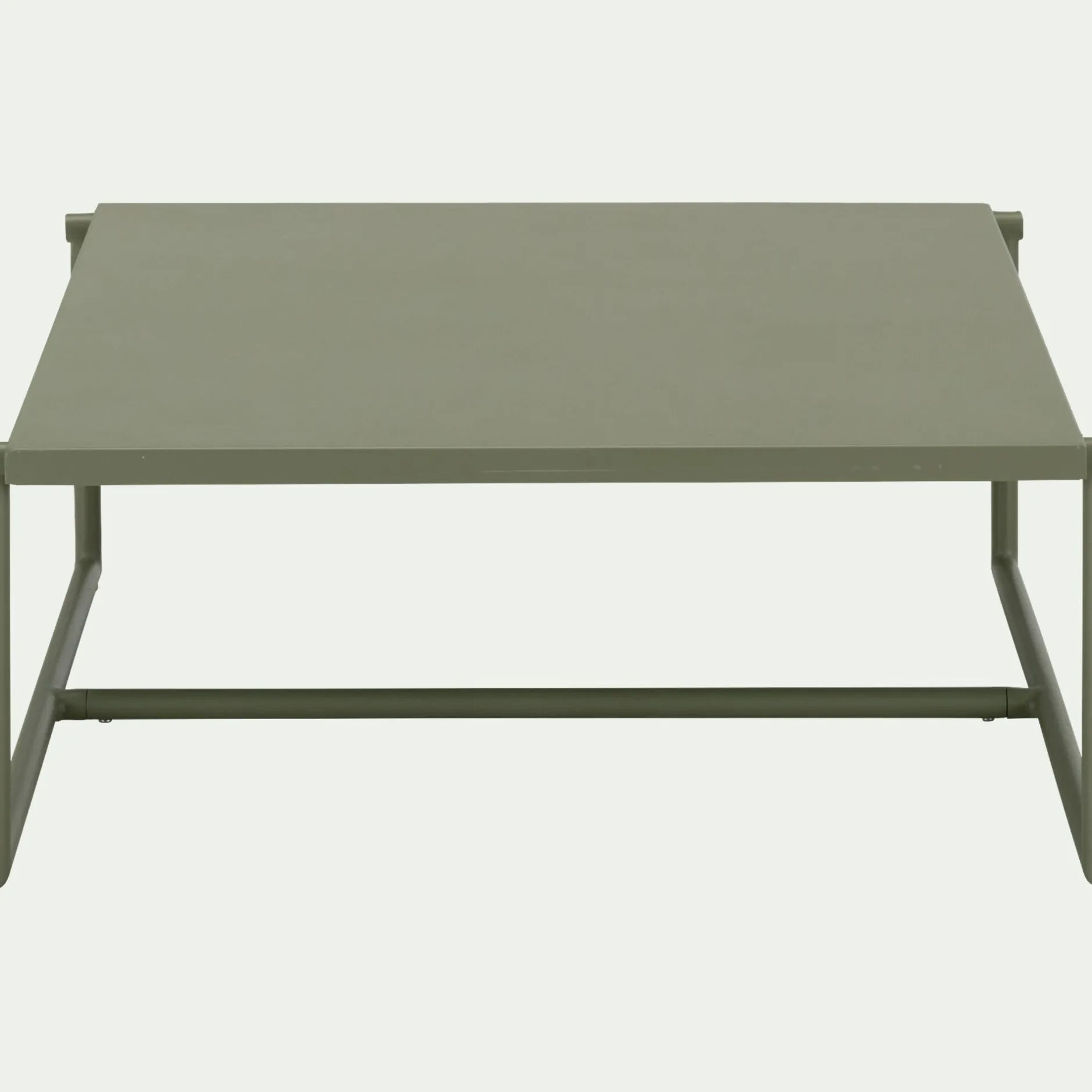 Table Basse Exterieur*alinea Table basse de jardin carrée en aluminium - Vert cèdre