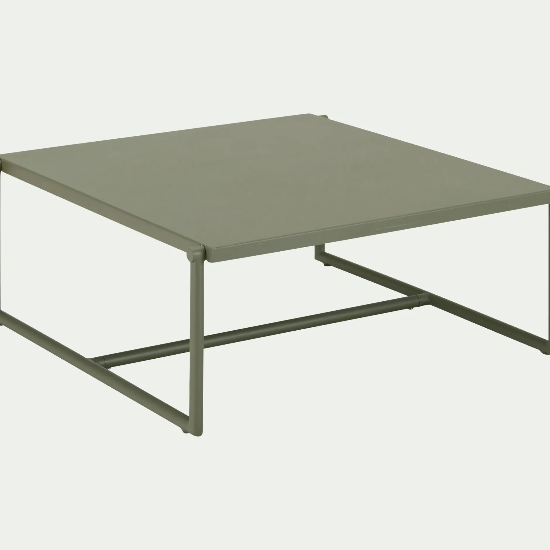 Table Basse Exterieur*alinea Table basse de jardin carrée en aluminium - Vert cèdre