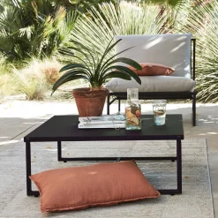 Table Basse Exterieur*alinea Table basse de jardin carrée en aluminium - Noir