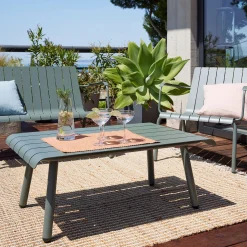 Table Basse Exterieur|Table De Jardin*alinea Table basse de jardin en aluminium - cèdre Vert