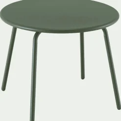 Table Basse Exterieur*alinea Table basse de jardin ronde en acier - Vert