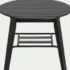Table Basse Exterieur*alinea Table basse de jardin ronde en bois d'eucalyptus et aluminium - noir