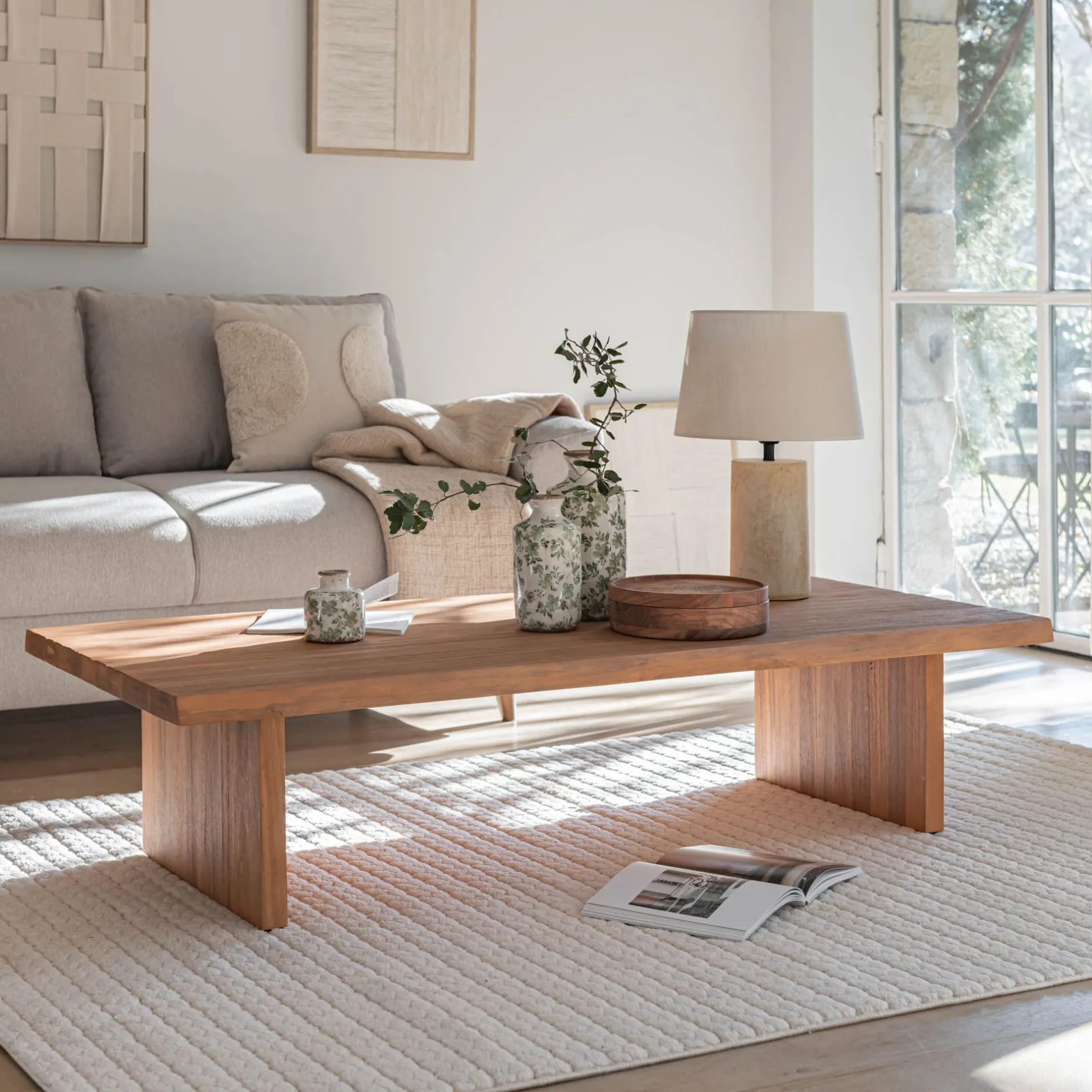 Table Basse*alinea Table basse en acacia L150xl70cm - Bois foncé