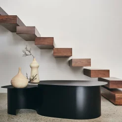 Table Basse*alinea Table basse en acier L125xH37cm - Noir