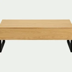 Table Basse*alinea Table basse en bois avec plateau relevable - naturel Bois clair