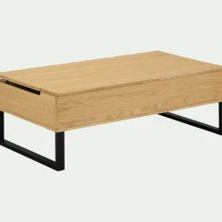 Table Basse*alinea Table basse en bois avec plateau relevable - naturel Bois clair