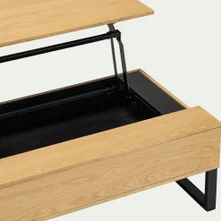 Table Basse*alinea Table basse en bois avec plateau relevable - naturel Bois clair