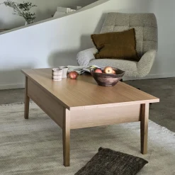 Table Basse*alinea Table basse en bois avec plateau relevable - naturel Bois clair