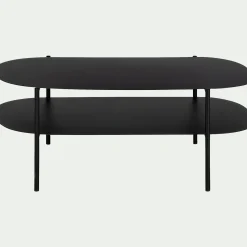 Table Basse*alinea Table basse en métal forme organique asymétrique - L112xH40cm Noir