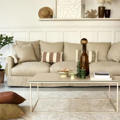 Table Basse*alinea Table basse en travertin L110cm - Beige