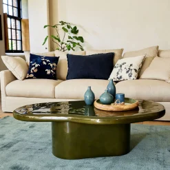 Table Basse*alinea Table basse organique en béton L115cm - cèdre Vert