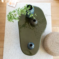 Table Basse*alinea Table basse organique en béton L115cm - cèdre Vert