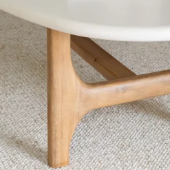 Table Basse*alinea Table basse ovale en bois L126xl70cm - Blanc