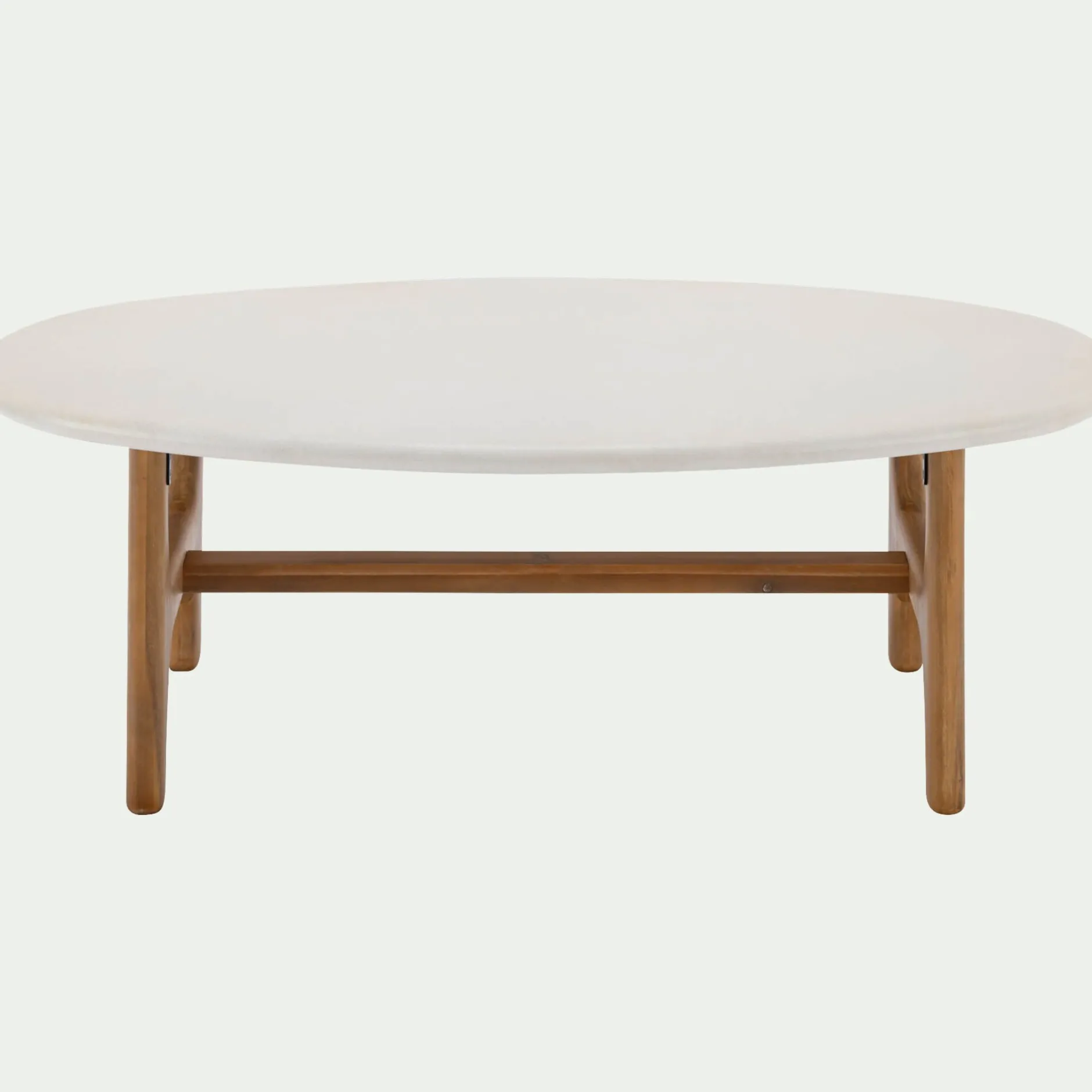 Table Basse*alinea Table basse ovale en bois L126xl70cm - Blanc