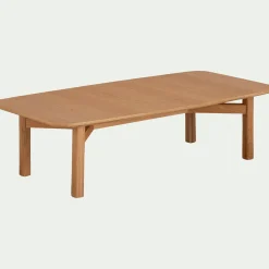 Table Basse*alinea Table basse rectangle en plaqué chêne et piètement en chêne Bois clair