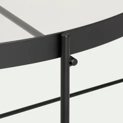 Table Basse*alinea Table basse ronde en acier et verre trempé - D72,6xH40cm Noir