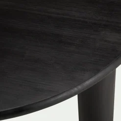 Table Basse*alinea Table basse ronde en bambou massif D80cm - Noir