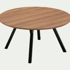Table Basse*alinea Table basse ronde en bois - Bois foncé
