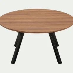 Table Basse*alinea Table basse ronde en bois - Bois foncé