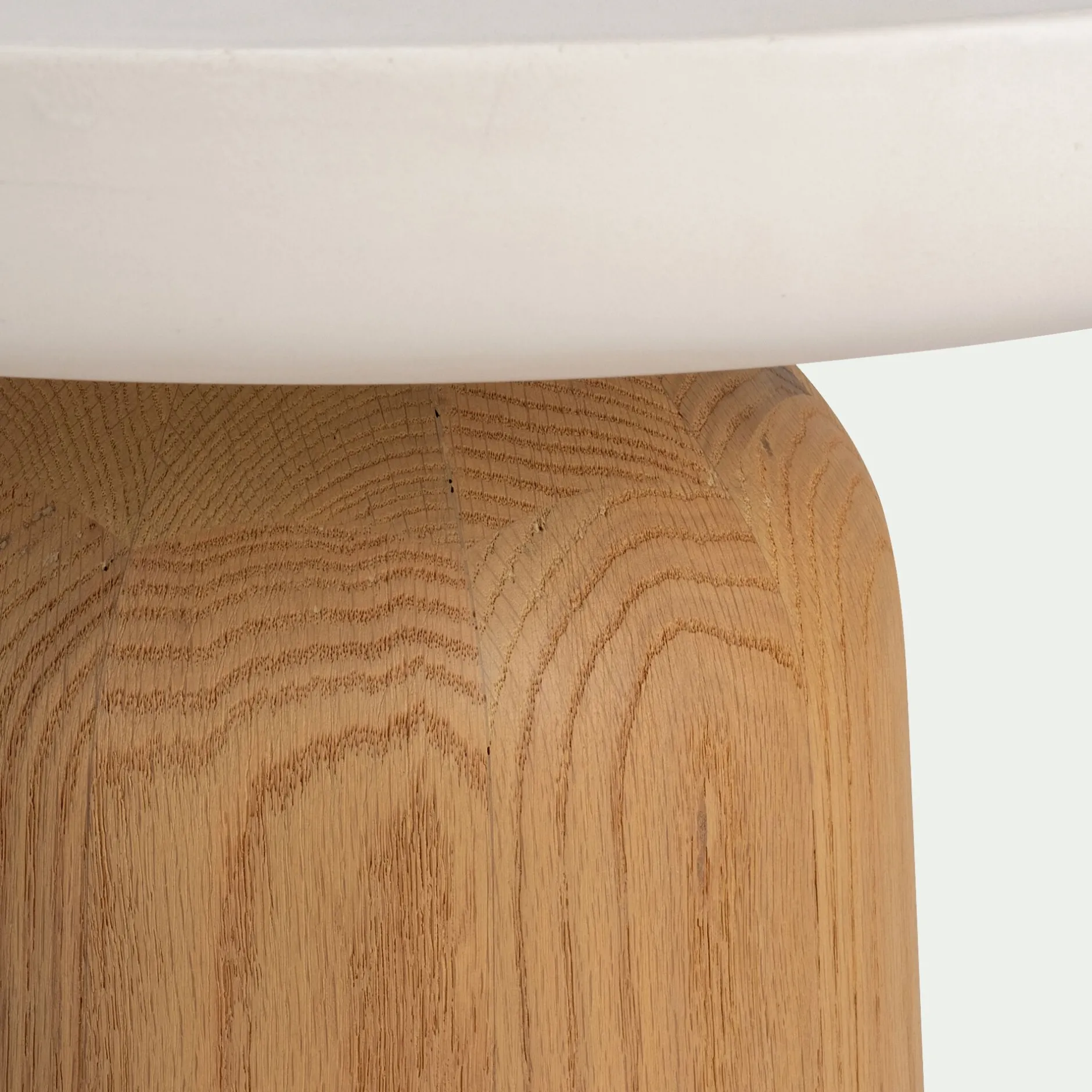 Table Basse*alinea Table basse ronde en chêne et béton - écru Blanc