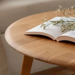 Table Basse*alinea Table basse ronde en chêne massif - Bois clair