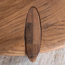 Table Basse*alinea Table basse ronde en chêne massif D81cm - Bois foncé