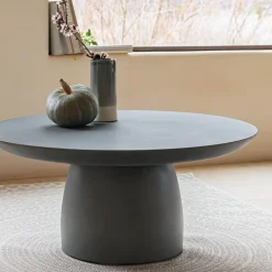 Table Basse*alinea Table basse ronde en polystone D100cm - Gris
