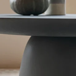 Table Basse*alinea Table basse ronde en polystone D100cm - Gris