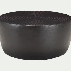 Table Basse*alinea Table basse ronde en tôle d'aluminium D90xH42cm - Noir