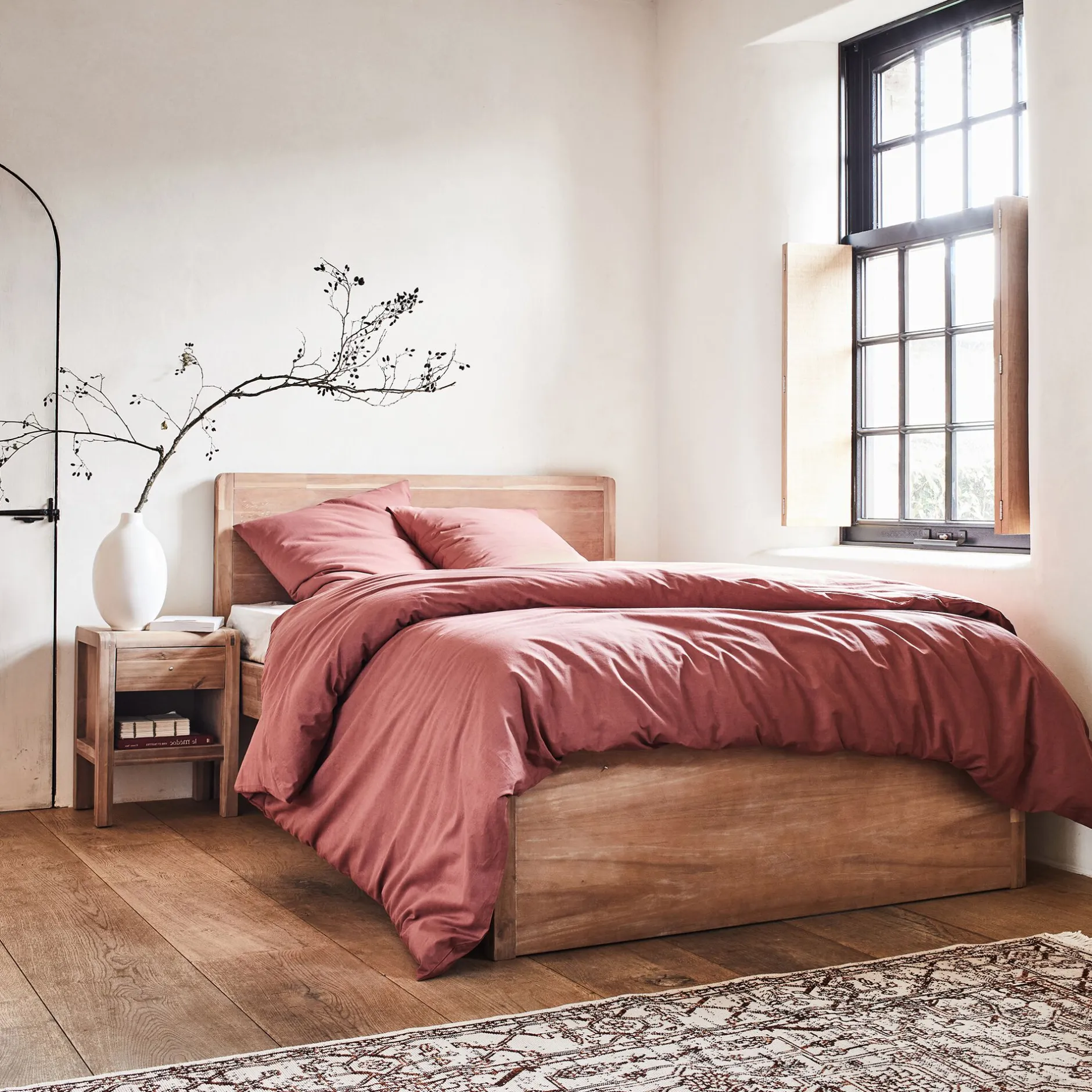 Table De Chevet*alinea Table de chevet en acacia 1 tiroir L42xl35xH56cm - Bois clair