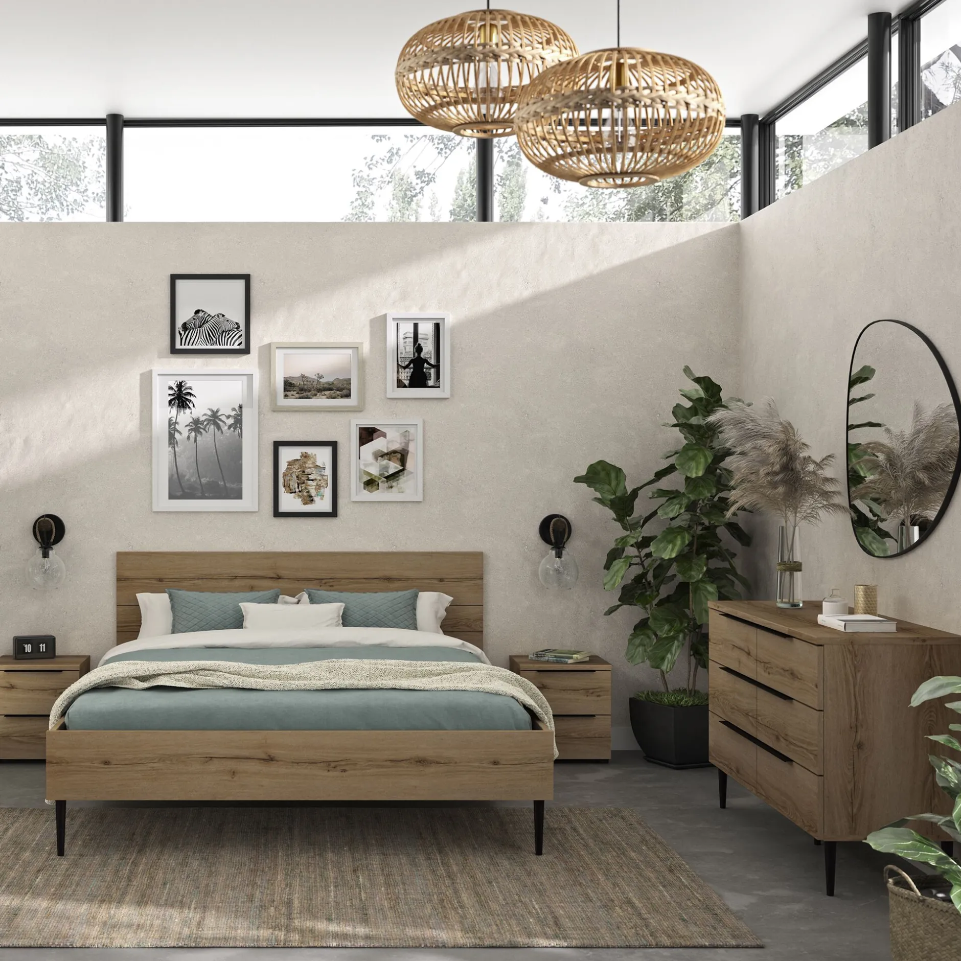 Table De Chevet*alinea Table de chevet en bois 2 tiroirs L40xl36xH43cm- Bois clair