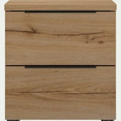 Table De Chevet*alinea Table de chevet en bois 2 tiroirs L40xl36xH43cm- Bois clair