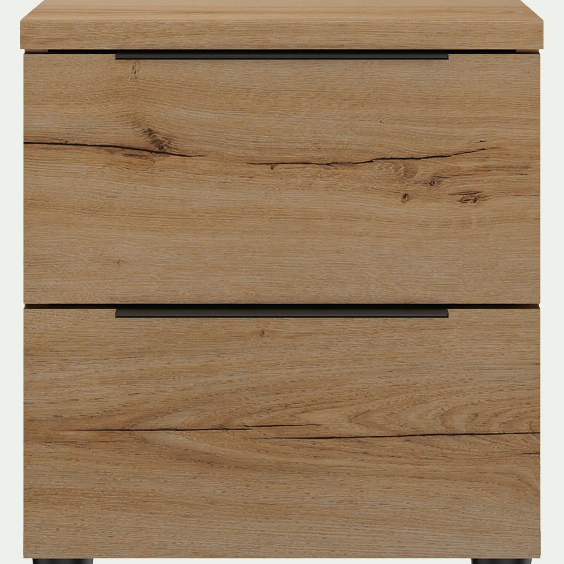 Table De Chevet*alinea Table de chevet en bois 2 tiroirs L40xl36xH43cm- Bois clair