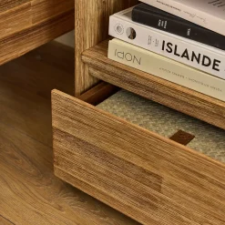 Table De Chevet*alinea Table de chevet en bois d'acacia 1 tiroir L45xH45xP37cm - Bois clair