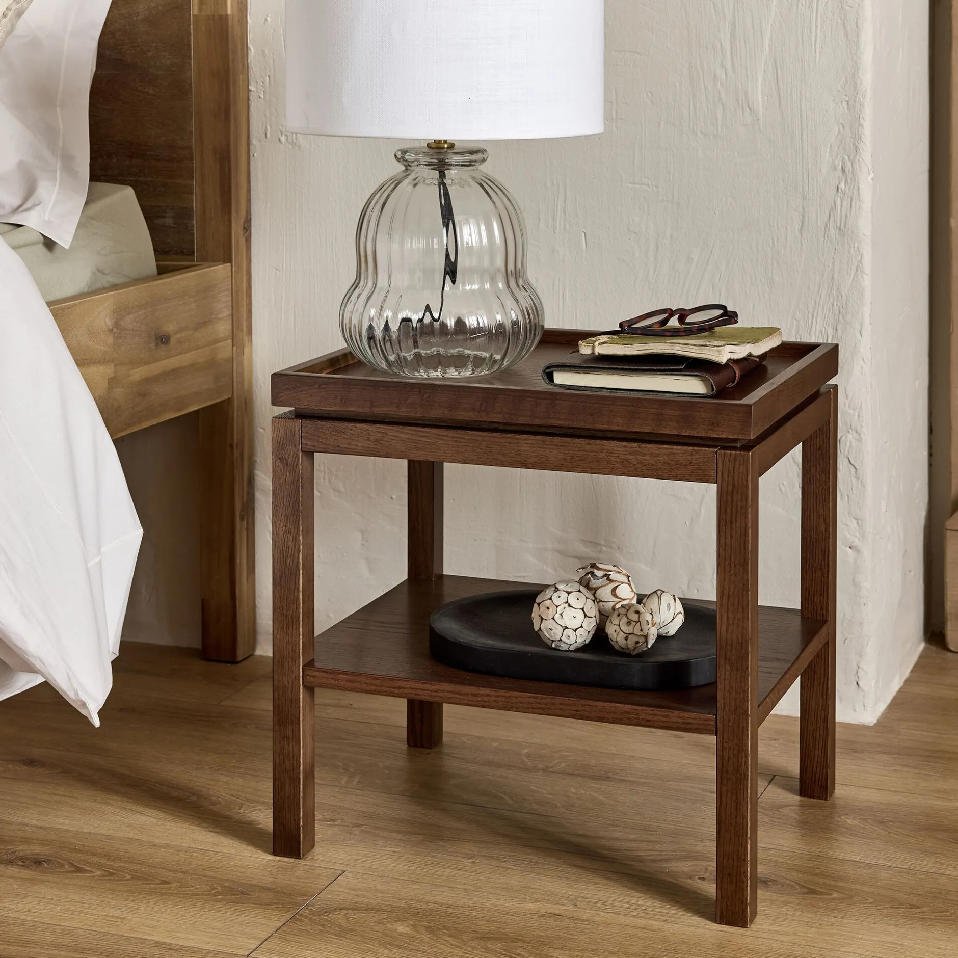 Table De Chevet*alinea Table de chevet en chêne L45xl35xH45cm - Bois foncé