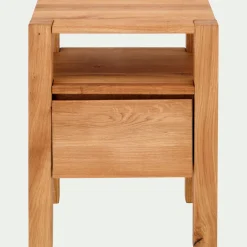 Table De Chevet*alinea Table de chevet en chêne massif 1 niche et 1 tiroir - Bois clair