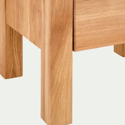 Table De Chevet*alinea Table de chevet en chêne massif 1 niche et 1 tiroir - Bois clair