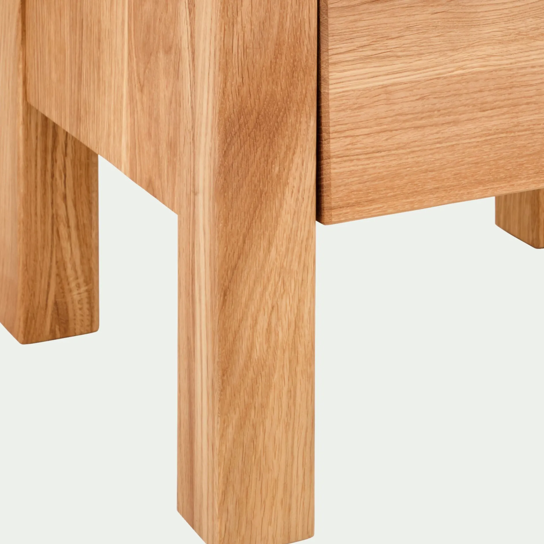 Table De Chevet*alinea Table de chevet en chêne massif 1 niche et 1 tiroir - Bois clair