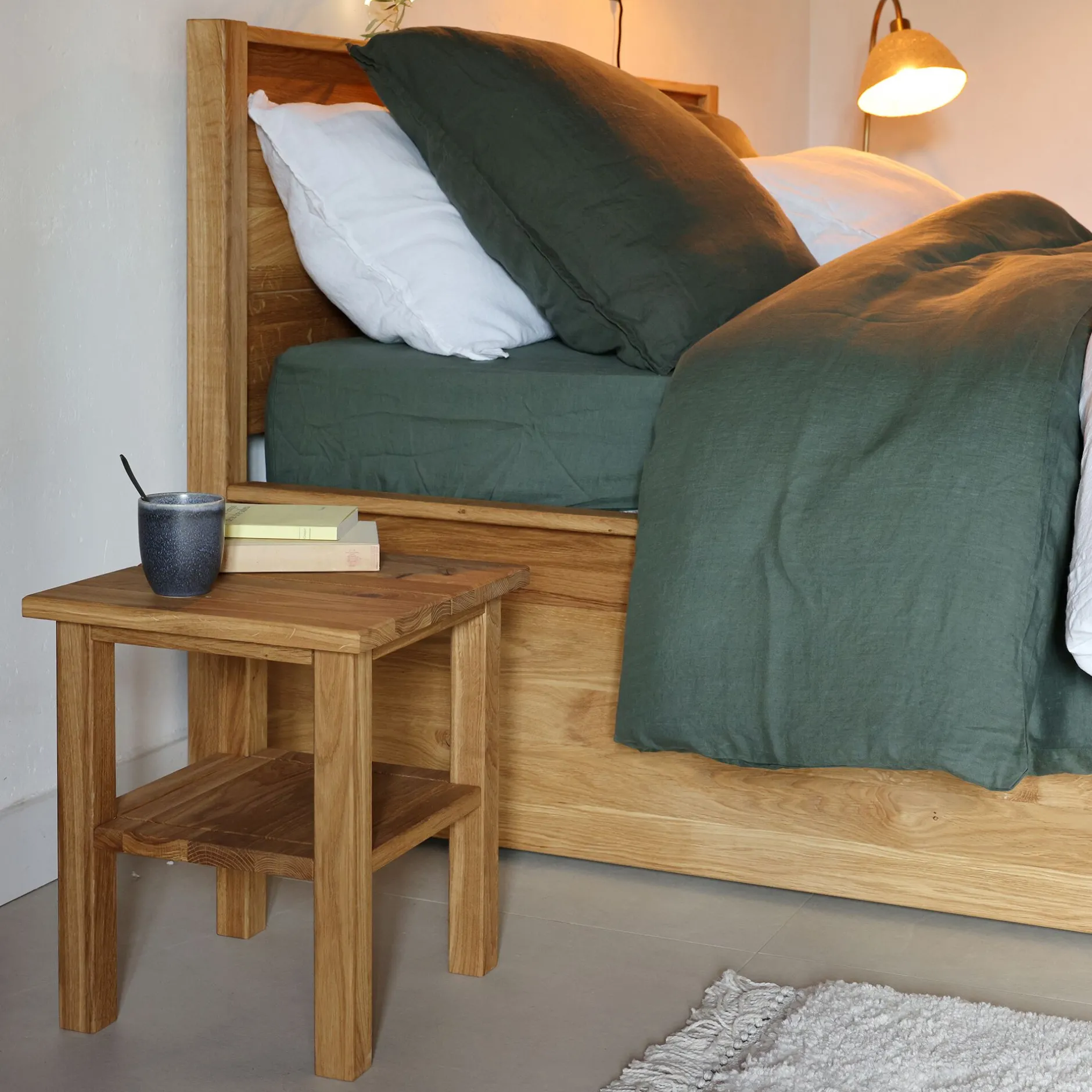 Table De Chevet*alinea Table de chevet en chêne massif 1 tablette - Bois clair