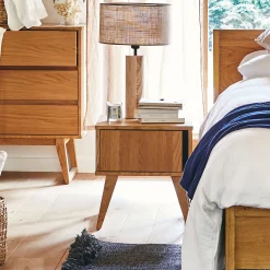 Table De Chevet*alinea Table de chevet en plaqué chêne L45xl40xH48cm - Bois clair