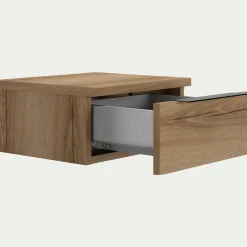 Table De Chevet*alinea Table de chevet suspendue en bois 1 tiroir L40xl36xH19cm - Bois clair