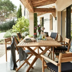 Table De Jardin*alinea Table de jardin extensible en acacia huilé - (10 à 12 places) Bois clair