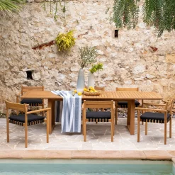 Table De Jardin*alinea Table de jardin extensible en teck FSC - (8 à 10 places) Bois clair