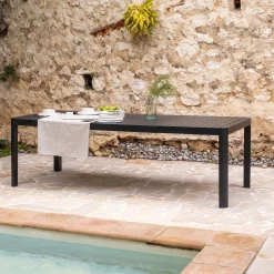 Table De Jardin*alinea Table de jardin extensible en aluminium - (8 à 10 places) Noir