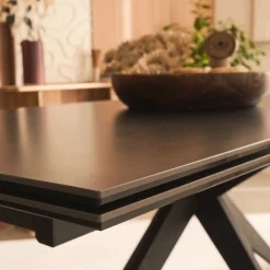 Table Extensible*alinea Table de repas extensible en céramique et verre trempé - (6 à 10 places) Noir