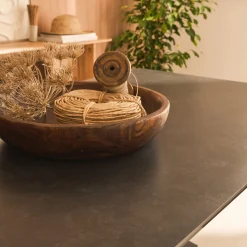 Table Extensible*alinea Table de repas extensible en céramique et verre trempé - (6 à 10 places) Noir