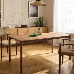 Table De Salle À Manger*alinea Table de repas fixe en noyer massif - (6 places) Bois foncé