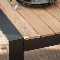 Table De Jardin*alinea Table de repas jardin en teck recyclé et aluminium - (8 places) Noir