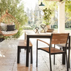 Table De Jardin|Table De Salle À Manger*alinea Table de repas jardin en aluminium et teck - (6 places) Bois clair